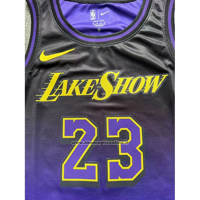 Maglia Los Angeles Lakers LeBron James #23 Citta 2024-25 Viola
